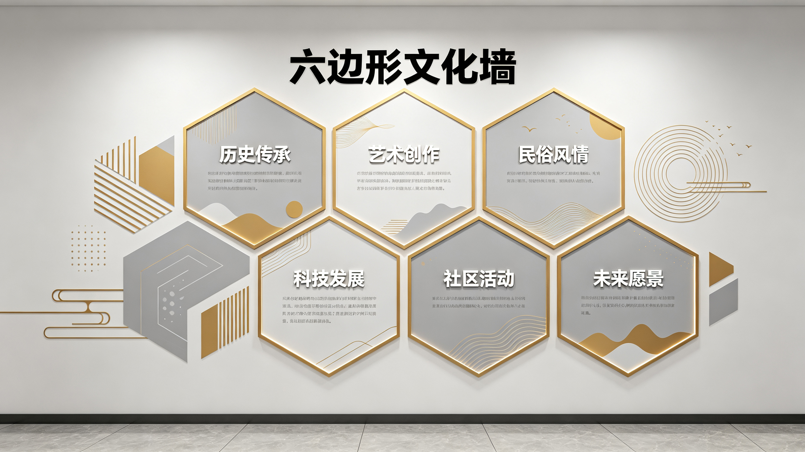 遵义企业文化墙 | 六边形信息美学